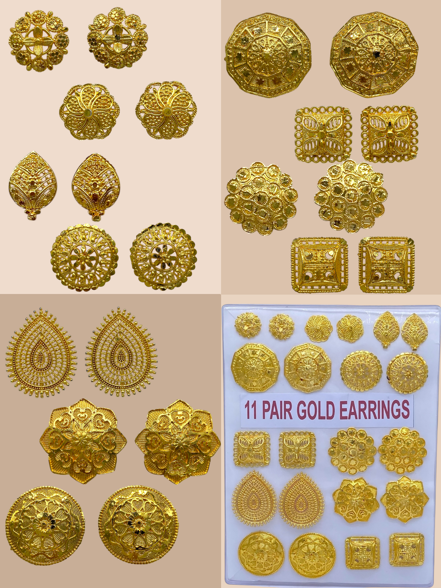 Gold Stud Earring Combo