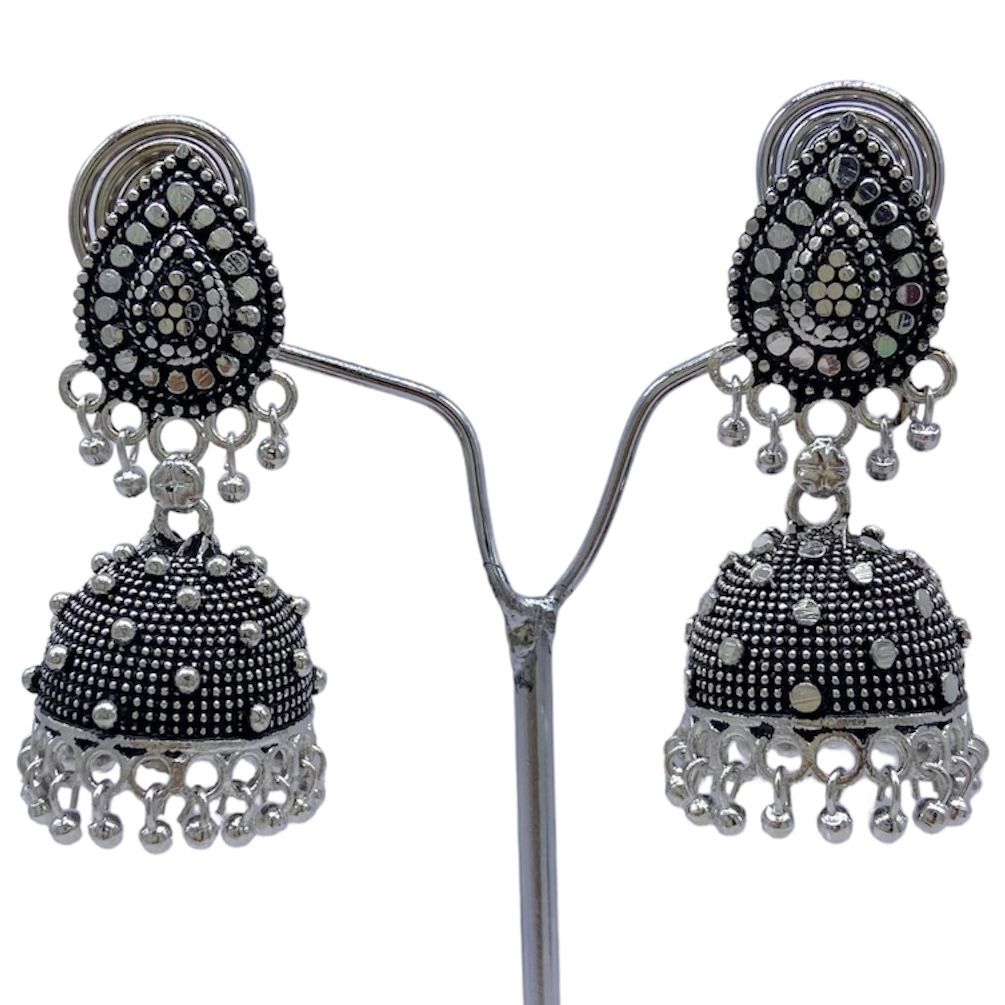Small Oxidised Zumkha Earrings