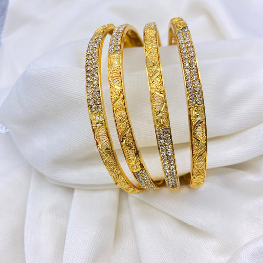 Gold with Stone Bangles 4 pcs.