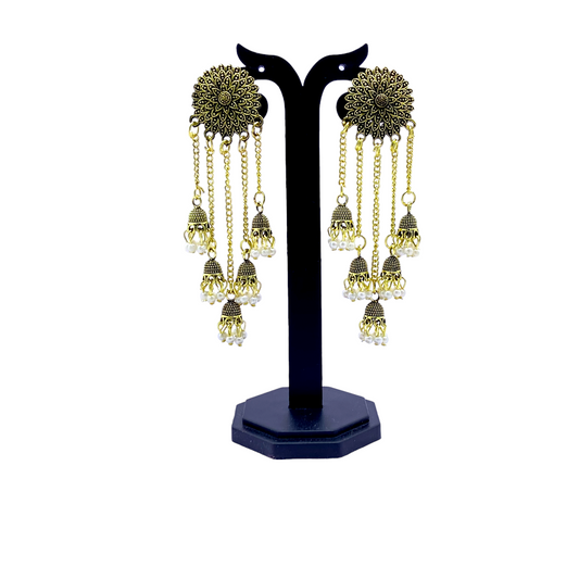 Antique Floral Studded Drop Earring