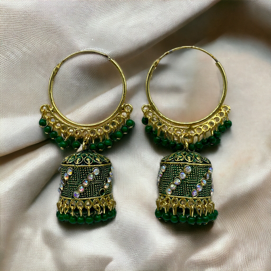 Color Hoops Earring with Diamond