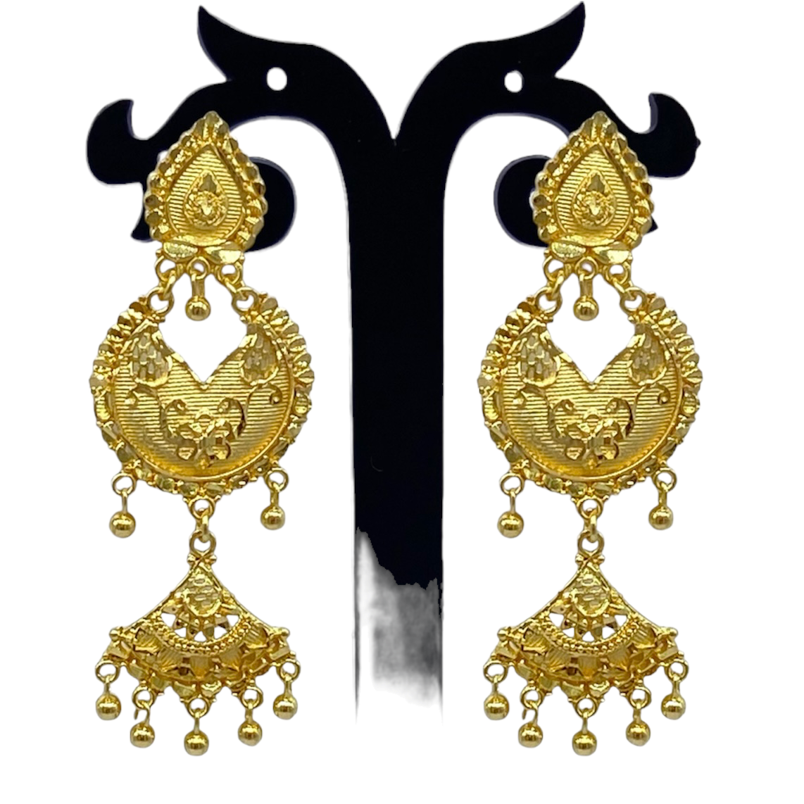 Chandbali Earring with Triangular Hanging
