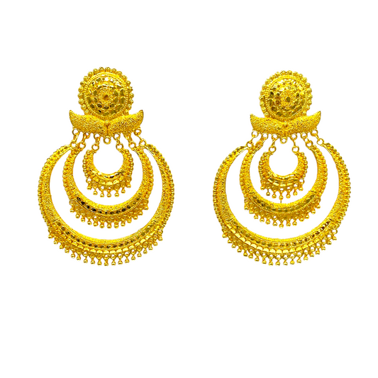 Gold Big Chandbali  Dubai Earrings