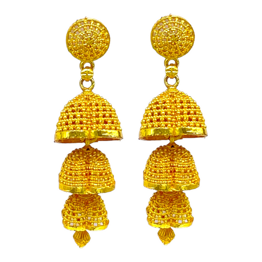 Gold Floral Design Zumkha Earrings