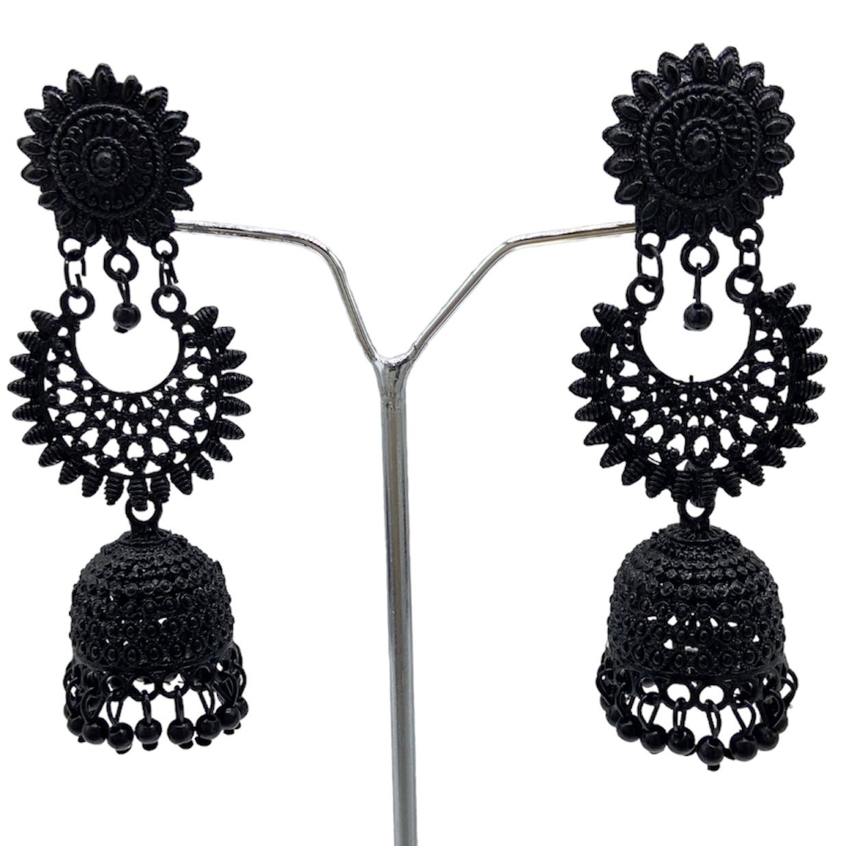 Oxidised Black Trendy Dangling Earrings