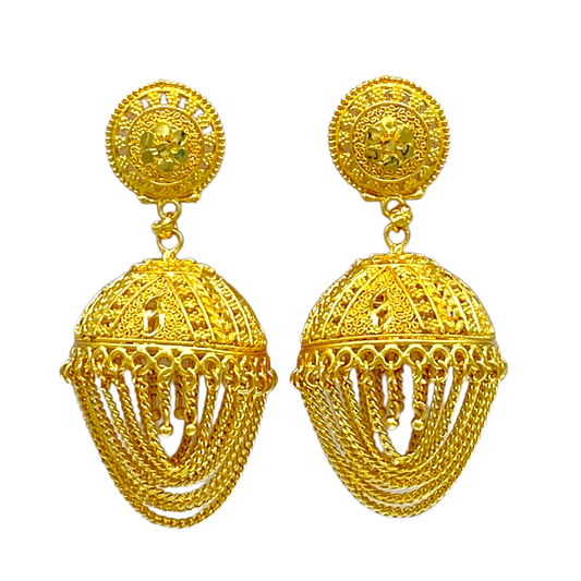 Gold Classic designed Chain Zumkha Earrings