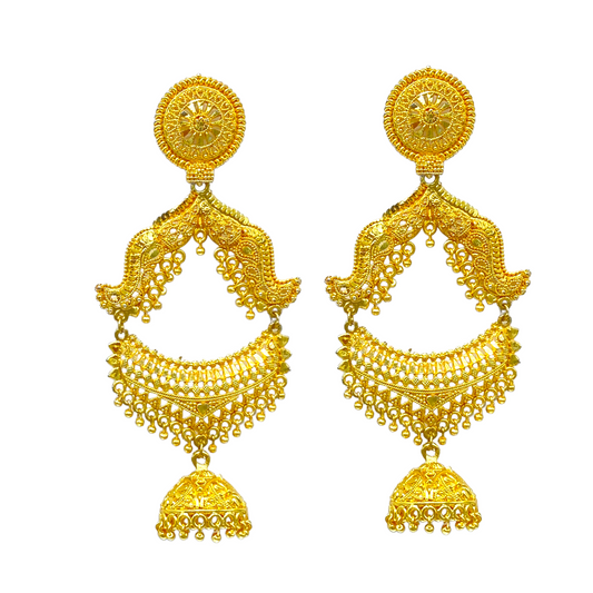 Gold traditional long  Earrings