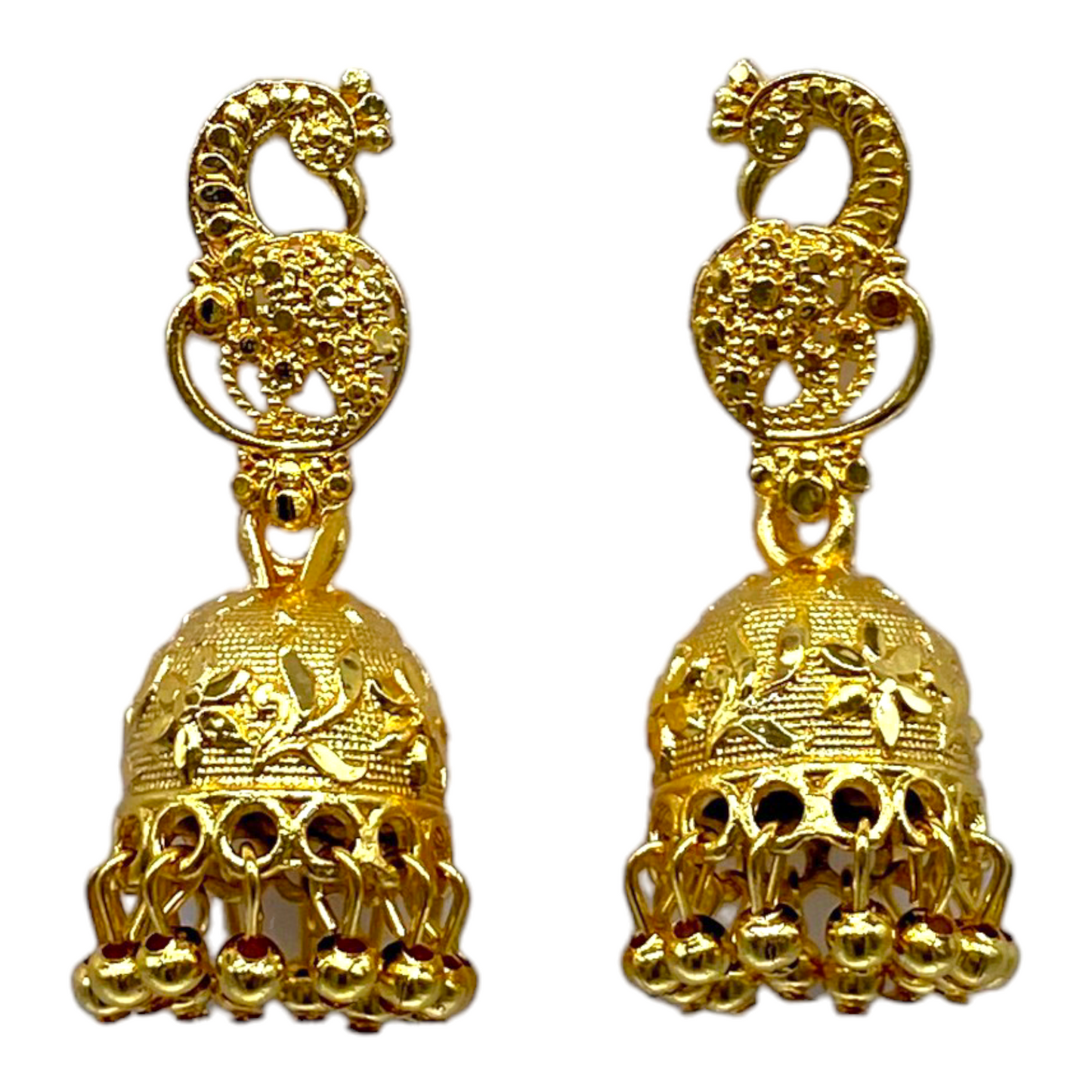 Peacock Head Small Gold Zumkhi Earring