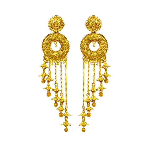 Long Dangling chain Gold Classic Earrings