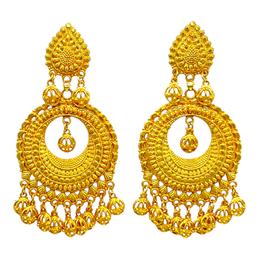 Simple Gold  Traditional Chandbali Earrings