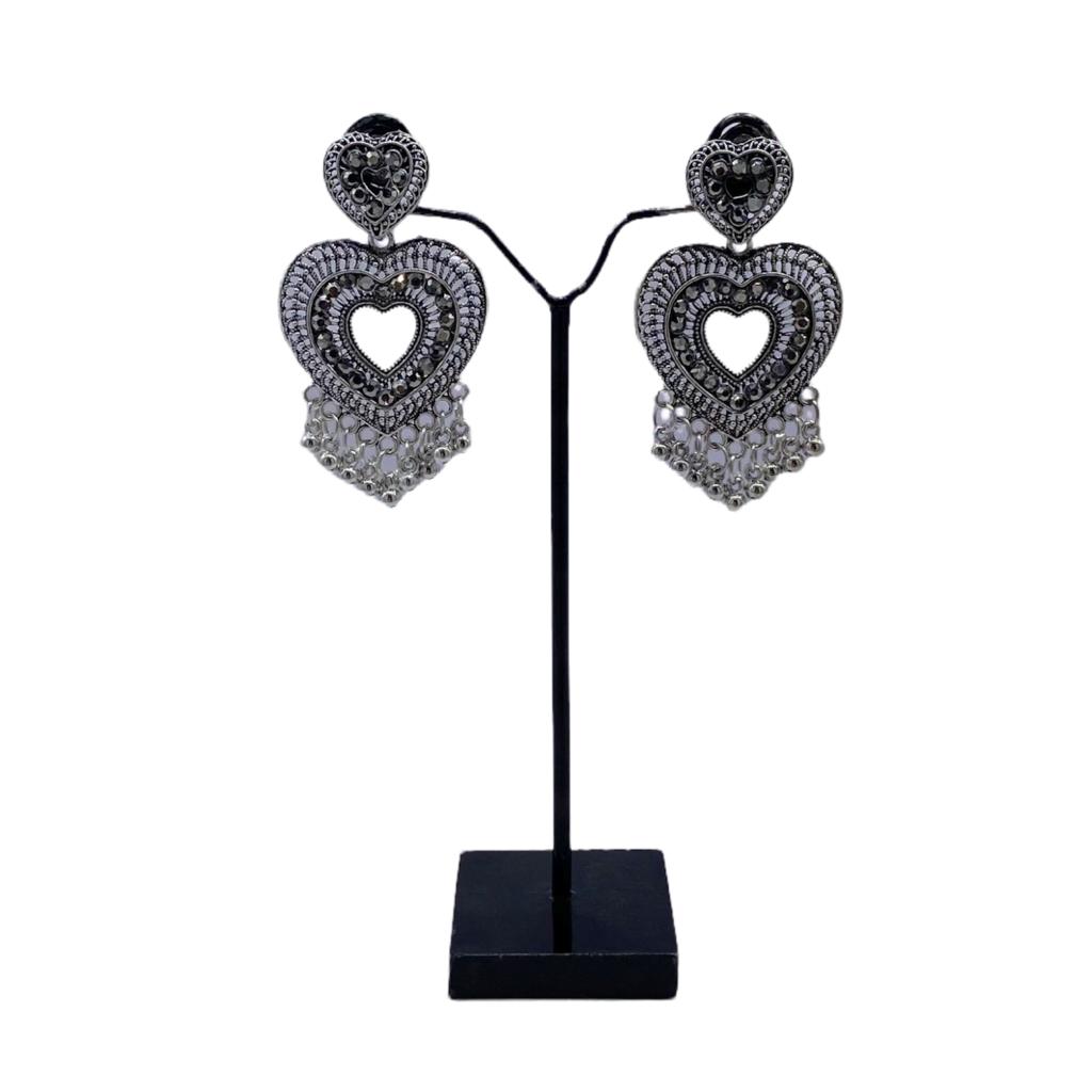 Heart Shape Glamorous  Oxidised Earrings