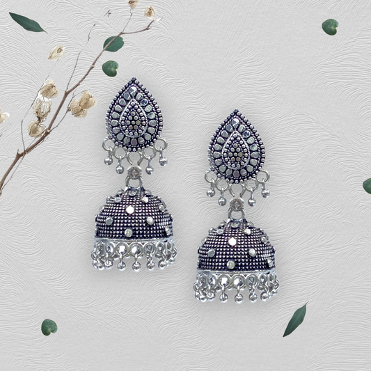 Small Oxidised  Zumkha Earrings
