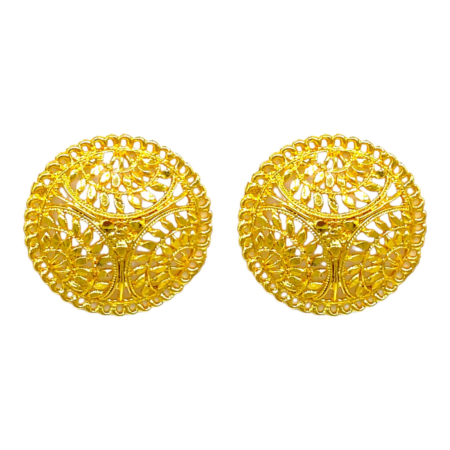 Gold floral Studded Earrings