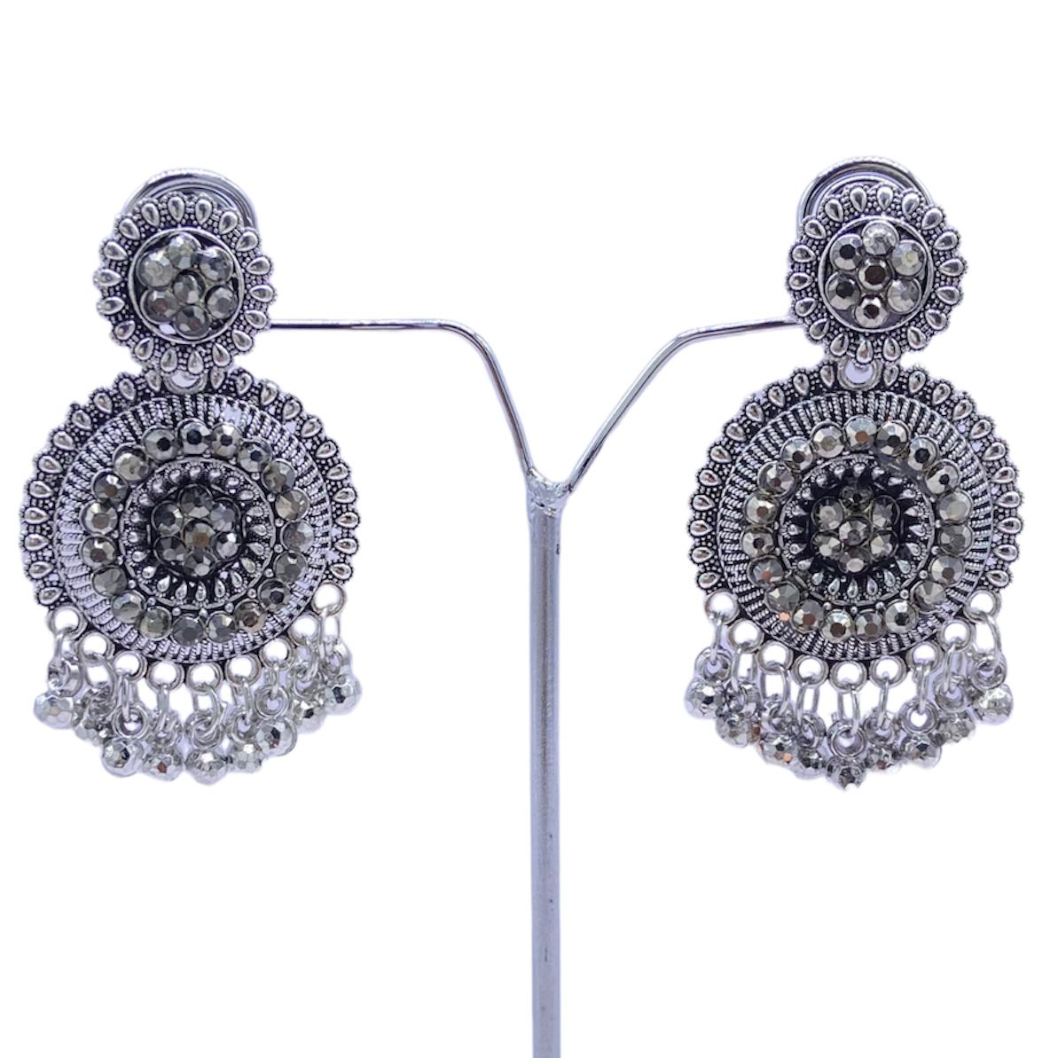 Small Circular Design Oxidised Earrings