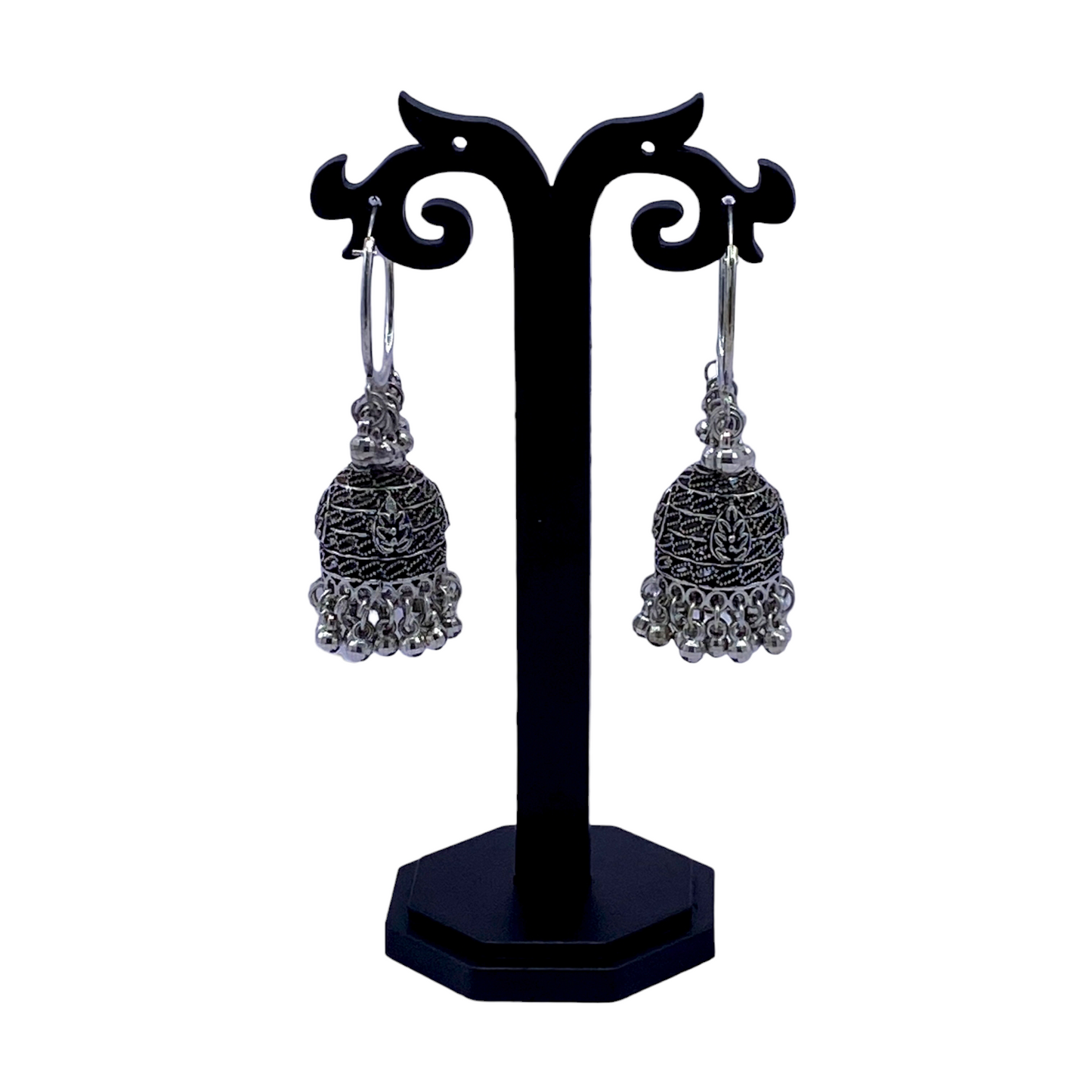 Oxidised Hoops Earrings
