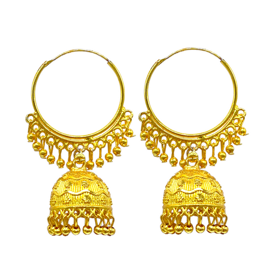 Gold Trendy  Hoops  Earring with Zumkha