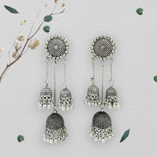 Circular Triple hanging Zumkha Dangler Earring