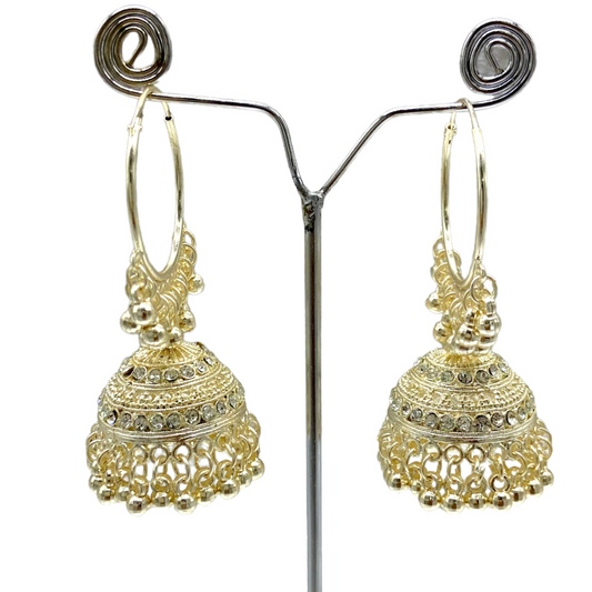 White Gold Hoops Earrings