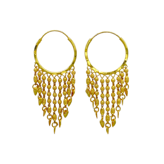 Gold Hoops with Tassel