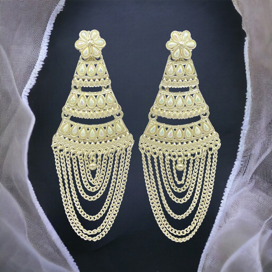 White Gold Earring with Zula Style Hanging