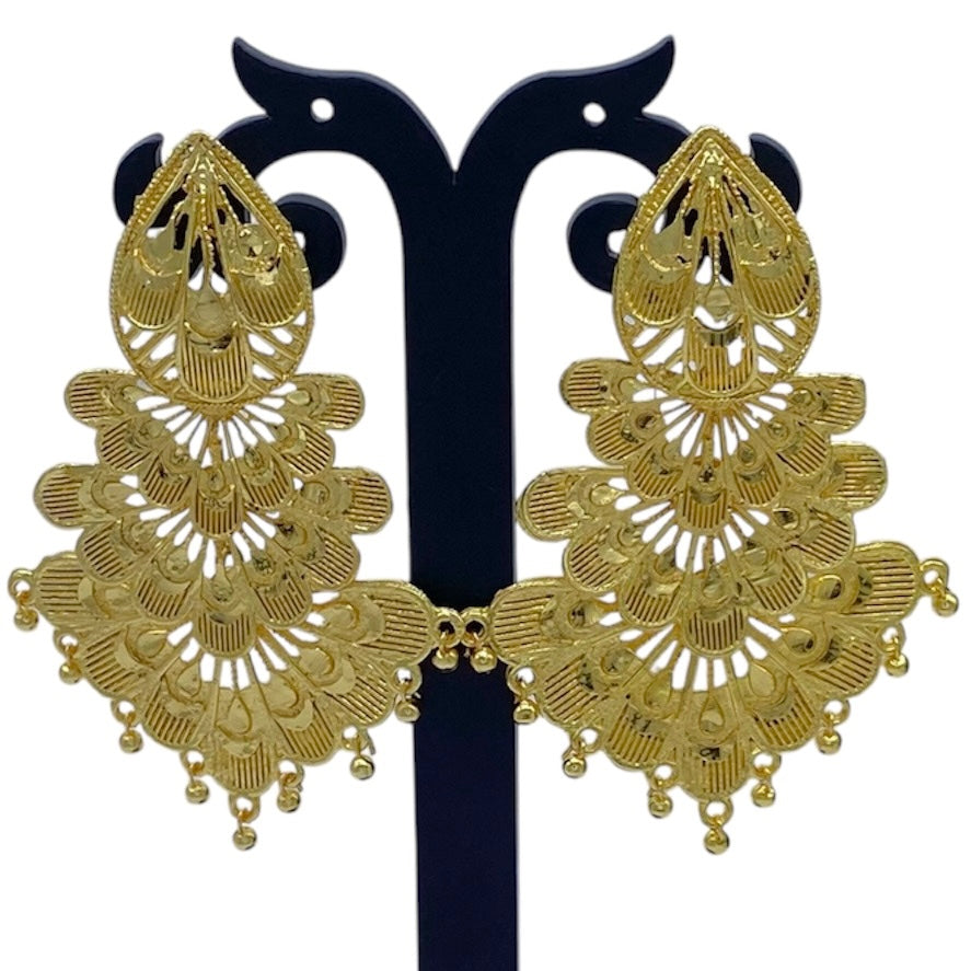 Triple Layered Gold Earring