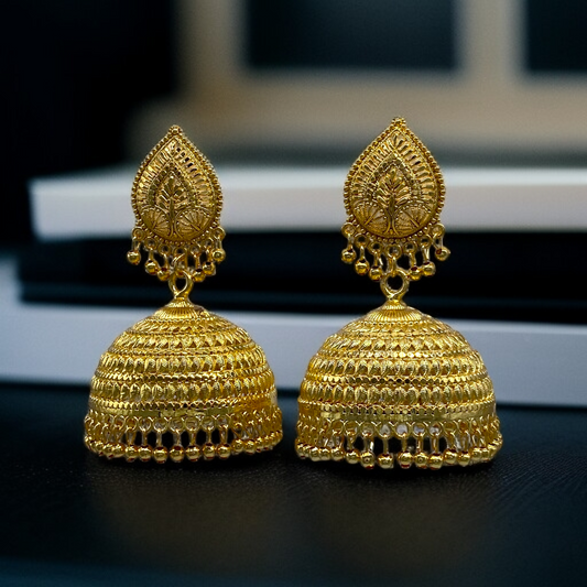 Gold big Zumkhi Earring