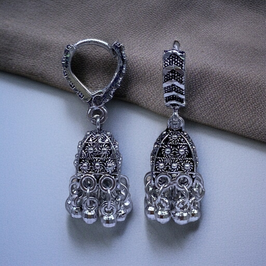 Oxidized Small Hoops Earring