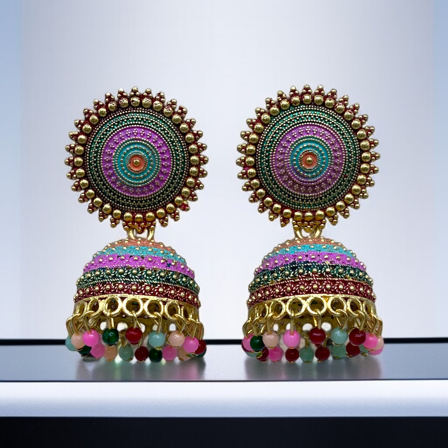 Multy Round Studded Zumkhi Earring