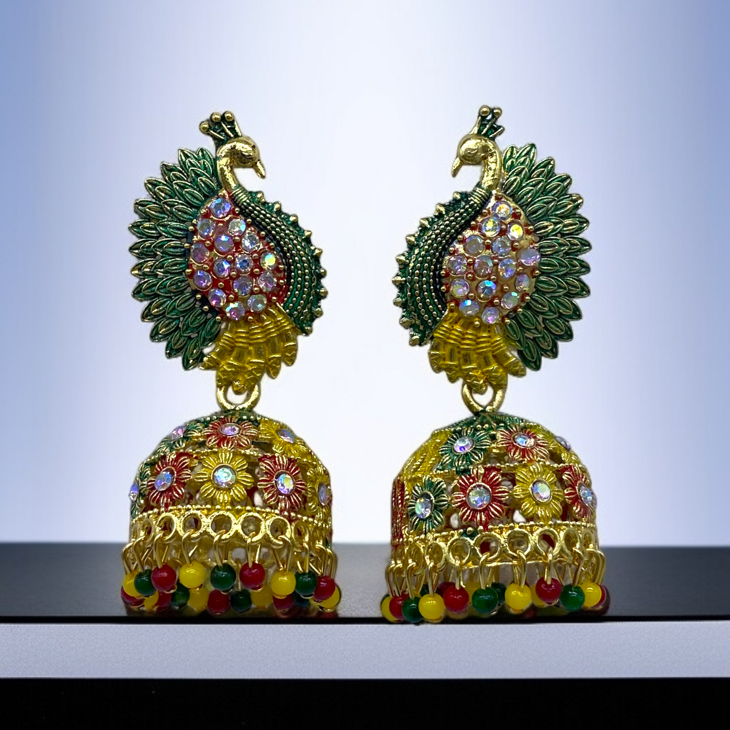 Peacock Head Multi Zumkha Earring