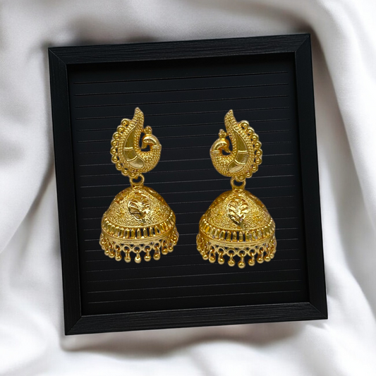 Peacock Head Gold Earring