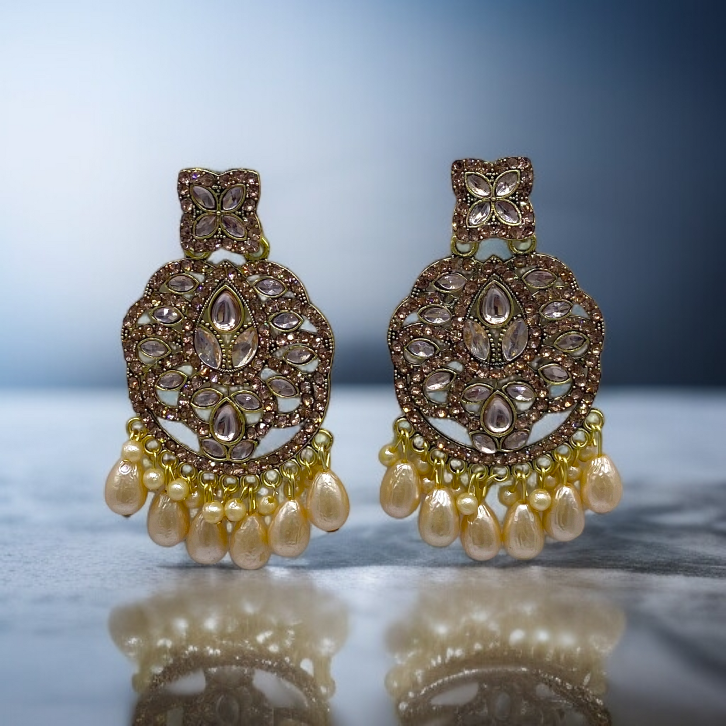 Pearl & Diamond  Gold Earring