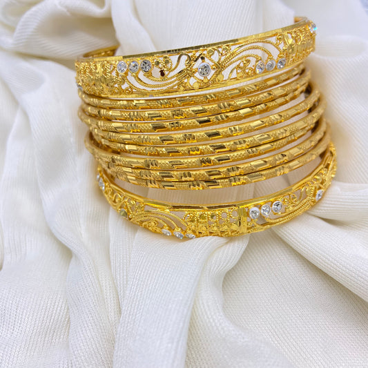 Diamond Bunch Bangles 8+2 pcs.