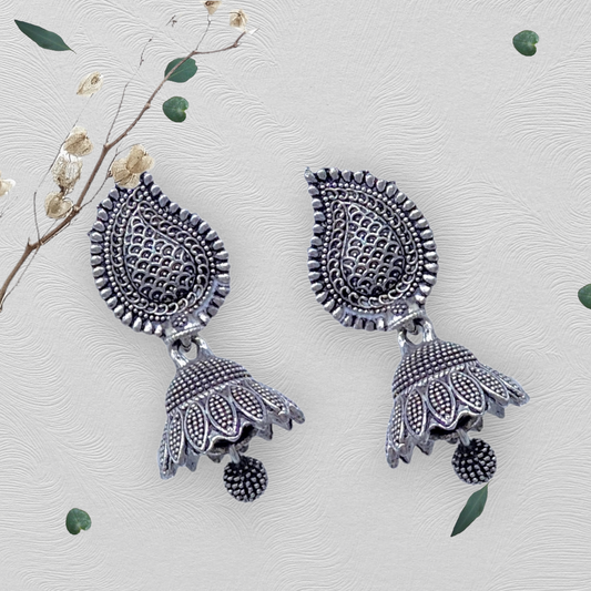 Oxidised  Small Zumkha Earrings
