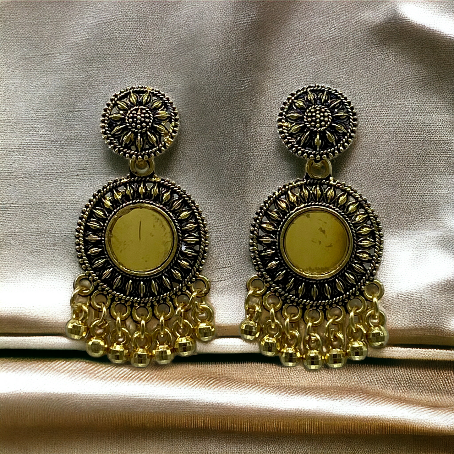 Small circular Mirror Earring