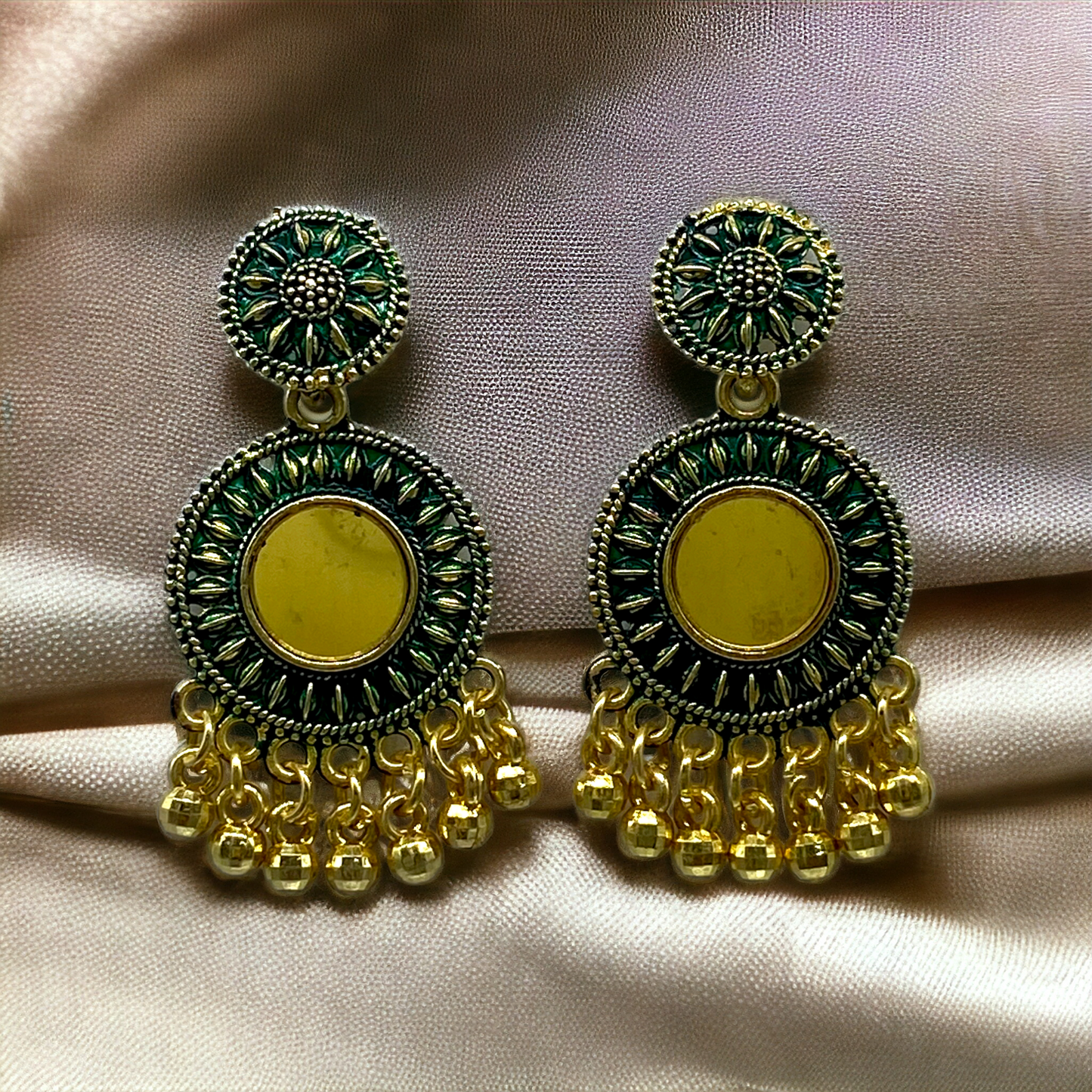 Small circular Mirror Earring